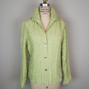 Vintage Savvy by Rafael Pale Green L/S Blouse with Texture * Size XL